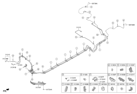 2020 Hyundai Elantra Fuel Tube Holder Diagram for 31332-F3500