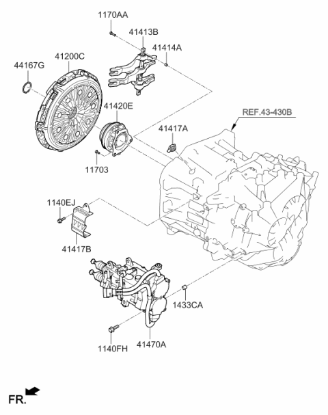 2019 Hyundai Elantra Cylinder Assembly-Concentric Slave Diagram for 41421-32AA1