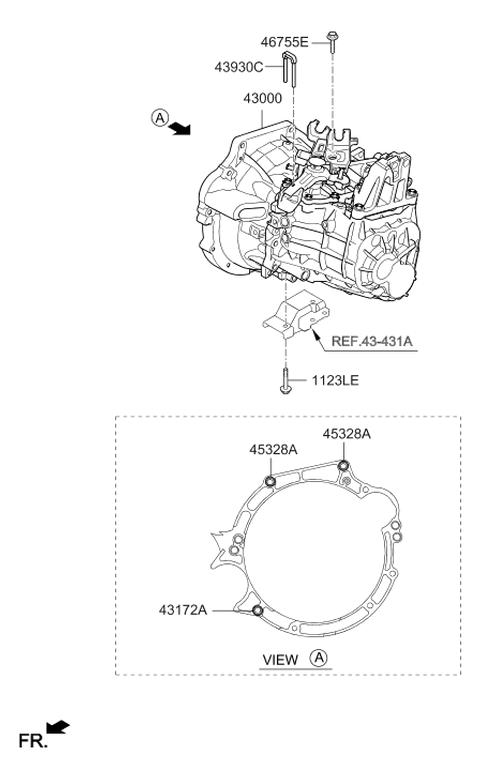 2019 Hyundai Elantra US Alabama made Transaxle Assy-Manual Diagram 2