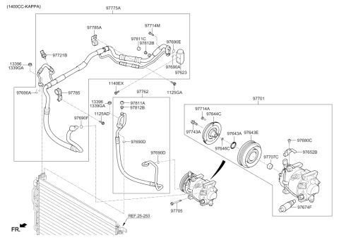 2019 Hyundai Elantra US Alabama made Air conditioning System-Cooler Line Diagram 2