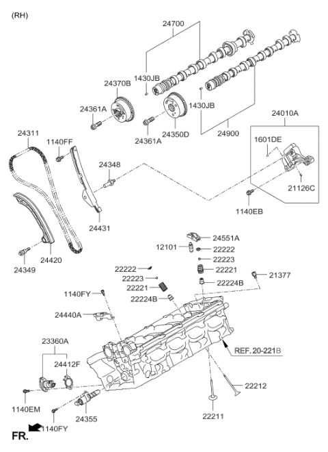 2015 Hyundai Genesis Camshaft & Valve Diagram 4