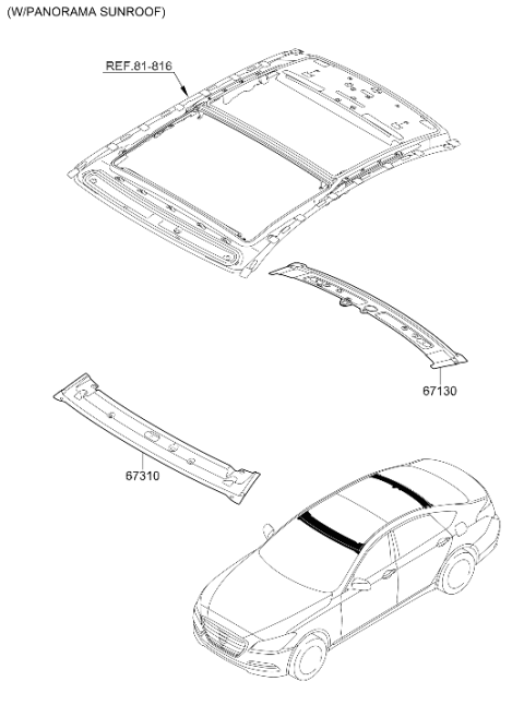 2016 Hyundai Genesis Roof Panel Diagram 2