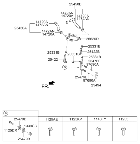 2014 Hyundai Genesis Warmer-A.T.F Diagram for 25620-B1500