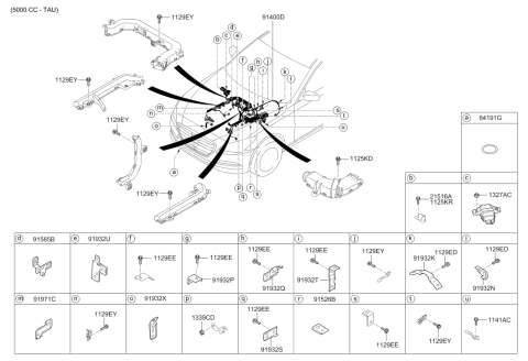 2016 Hyundai Genesis Bracket-Control Wiring Mounting Diagram for 91990-3M590