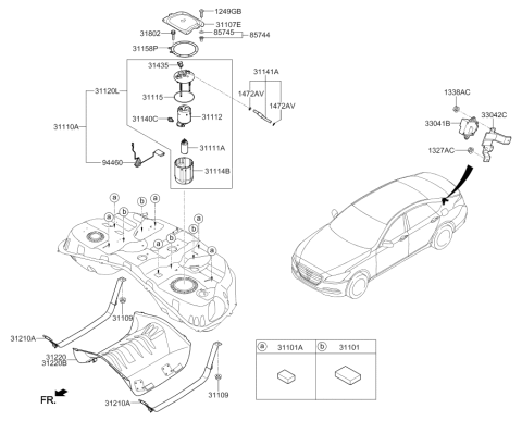 2016 Hyundai Genesis Fuel Pump Packing Diagram for 31115-B1000