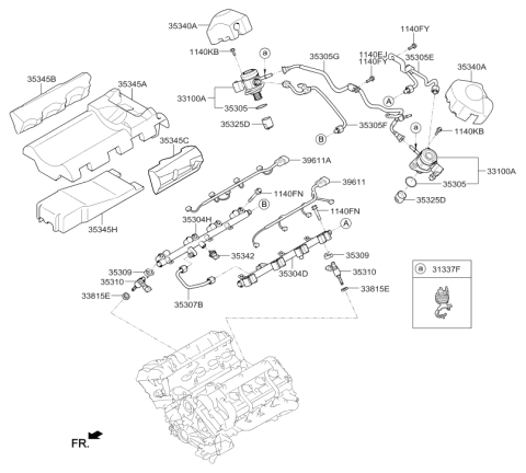 2015 Hyundai Genesis Throttle Body & Injector Diagram 2
