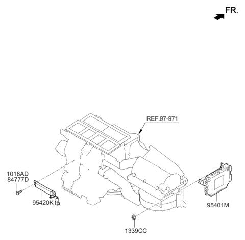 2015 Hyundai Genesis Brake Control Module Unit Assembly Diagram for 95400-B1332