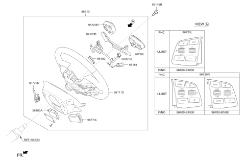 2014 Hyundai Genesis Steering Switch Assembly, Right Diagram for 96700-B1600-4X