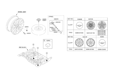 2016 Hyundai Genesis Tpms Valve Diagram for 52933-2J100