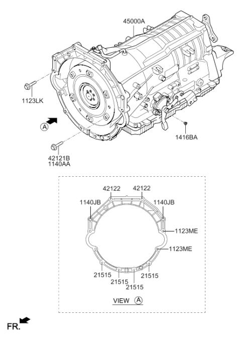 2015 Hyundai Genesis Bolt Diagram for 42123-4E000