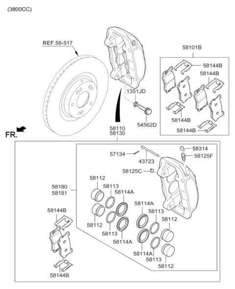 2016 Hyundai Genesis Front Wheel Brake Diagram 2