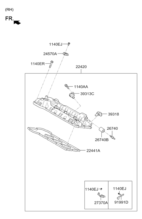 2015 Hyundai Genesis Rocker Cover Diagram 3