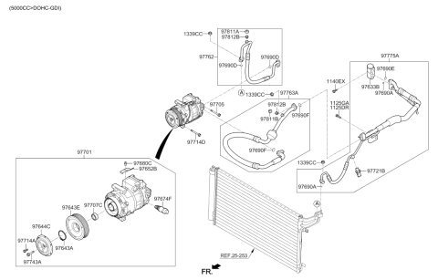 2016 Hyundai Genesis Air conditioning System-Cooler Line Diagram 2