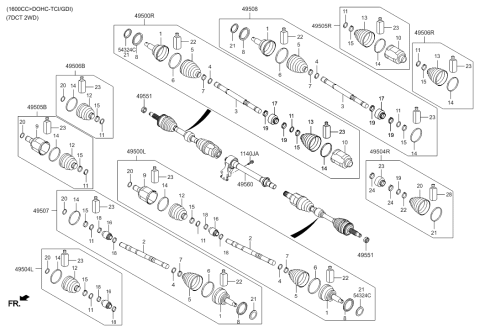 2015 Hyundai Veloster Drive Shaft-Front Diagram 3
