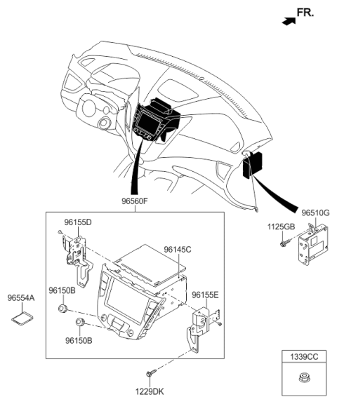 2016 Hyundai Veloster Head Unit Assembly Avn Diagram for 96560-2V720