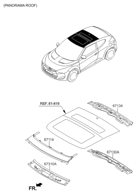 2015 Hyundai Veloster Roof Panel Diagram 2