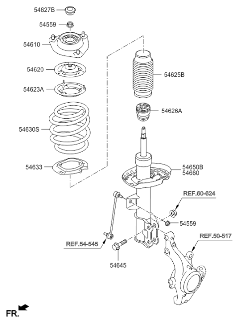 2016 Hyundai Veloster Front Spring Diagram for 54630-2V850