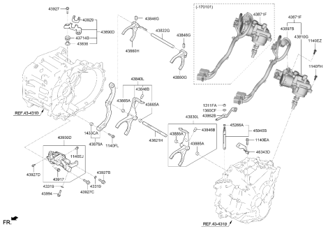 2017 Hyundai Veloster Gear Shift Control-Manual Diagram 2