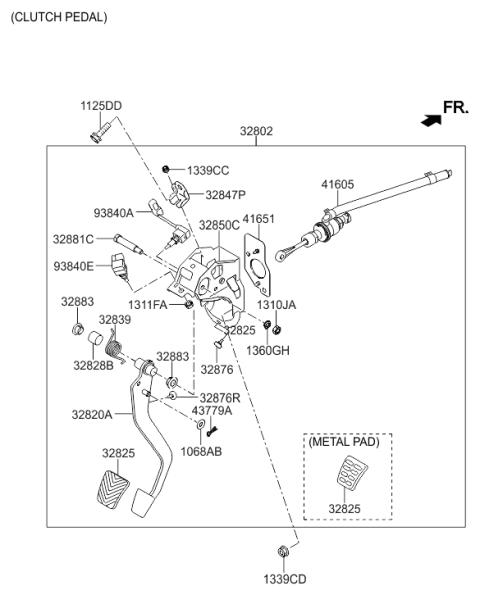 2015 Hyundai Veloster Brake & Clutch Pedal Diagram 2