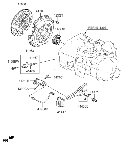 2015 Hyundai Veloster Clutch & Release Fork Diagram 3