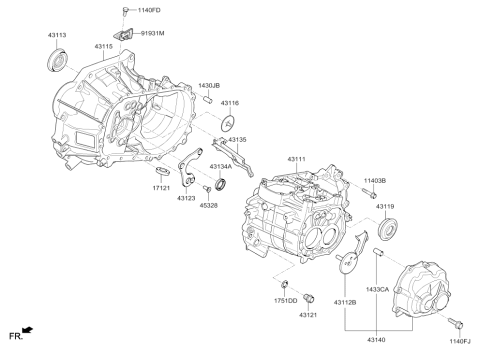 2015 Hyundai Veloster Transaxle Case-Manual Diagram 3