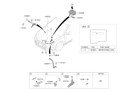 2020 Hyundai Veloster N Battery Wiring Assembly Diagram for 91850-K9010