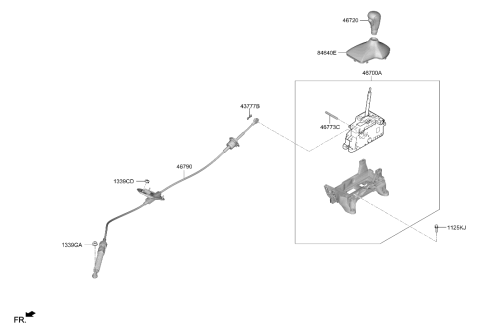 2019 Hyundai Veloster N Cable Assy-Atm Lever Diagram for 46790-K9100