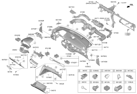 2019 Hyundai Veloster N Steering Column Lower Shroud Diagram for 84855-J3300-NNB
