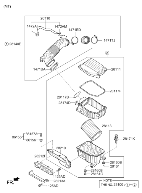 2019 Hyundai Veloster N Air Cleaner Diagram 2