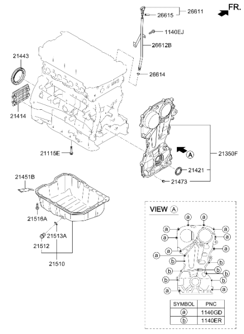 2020 Hyundai Veloster N Oil Level Gauge Rod Assembly Diagram for 26611-2GPA0