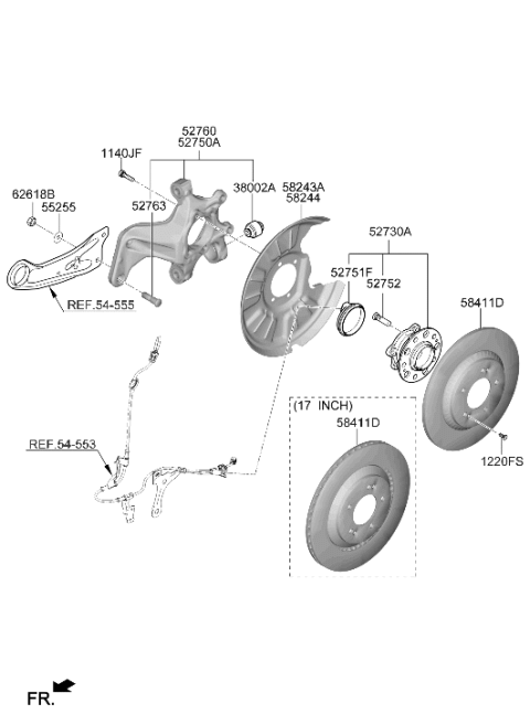 2021 Hyundai Veloster N Dust Cover Rear Left Hand Diagram for 58243-K9300