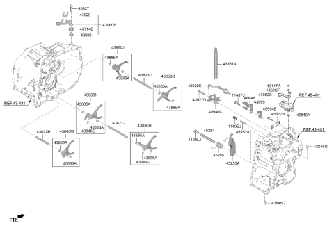 2019 Hyundai Veloster N Gear Shift Control-Manual Diagram 2