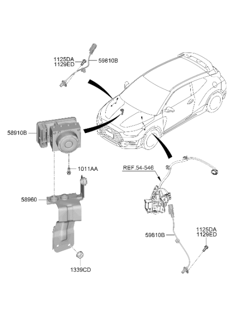 2021 Hyundai Veloster N Abs Pump Module Diagram for 58910-K9000