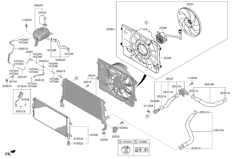 2020 Hyundai Veloster N Cooling Fan Diagram for 25231-K9600