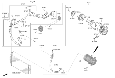 2022 Hyundai Veloster N Compressor Assembly Diagram for 97701-K9000