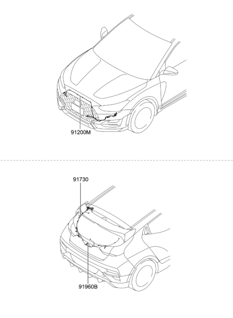 2020 Hyundai Veloster N Wiring Assembly Fem Diagram for 91870-K9020