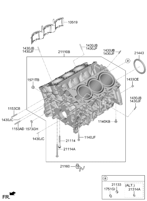 2026 Hyundai Genesis GV80 Cylinder Block Diagram 2