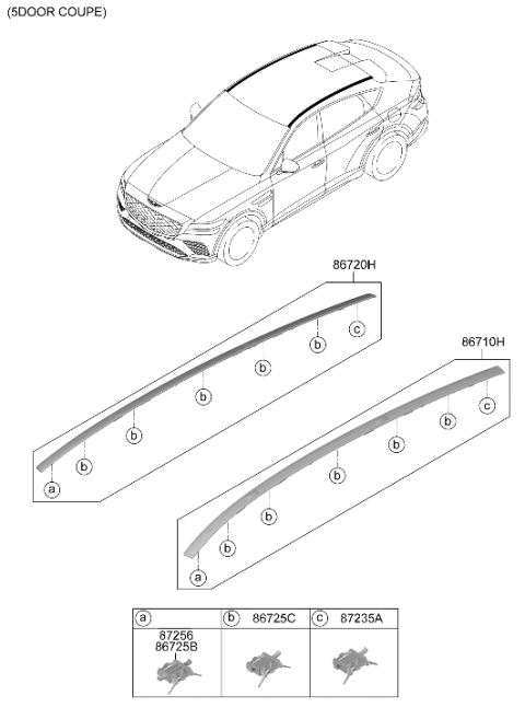 2026 Hyundai Genesis GV80 Roof Garnish & Rear Spoiler Diagram 2