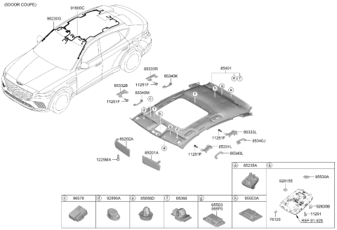 2025 Hyundai Genesis GV80 CLIP-TRIM MTG Diagram for 85459-D9000