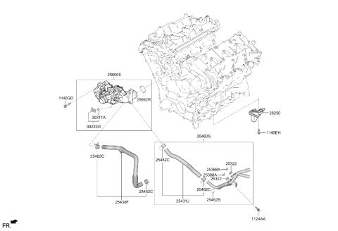 2026 Hyundai Genesis GV80 Coolant Pipe & Hose Diagram 2