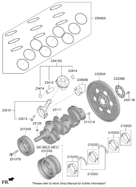 2026 Hyundai Genesis GV80 Crankshaft & Piston Diagram 2