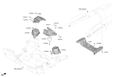 2026 Hyundai Genesis GV80 Engine & Transaxle Mounting Diagram 2