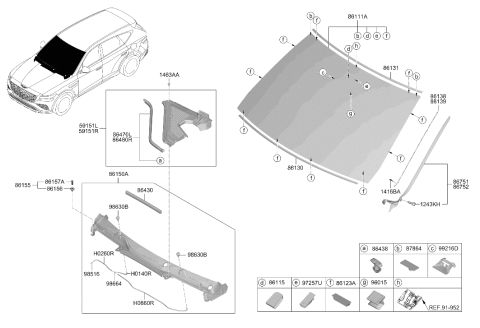 2026 Hyundai Genesis GV80 Nozzle & Hose Assembly-Washer Diagram for 98630-G3000