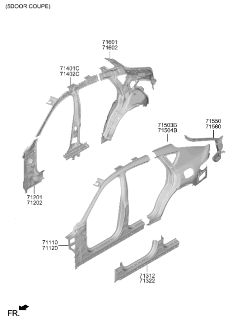 2026 Hyundai Genesis GV80 Side Body Panel Diagram 2