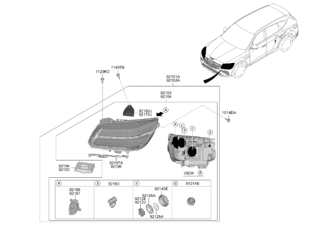2026 Hyundai Genesis GV80 Dust Cap Assembly-Headlamp Diagram for 92140-G3000