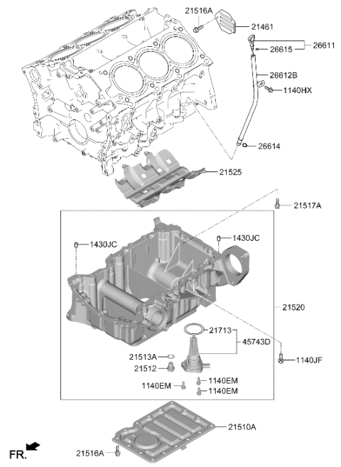 2026 Hyundai Genesis GV80 Belt Cover & Oil Pan Diagram 4