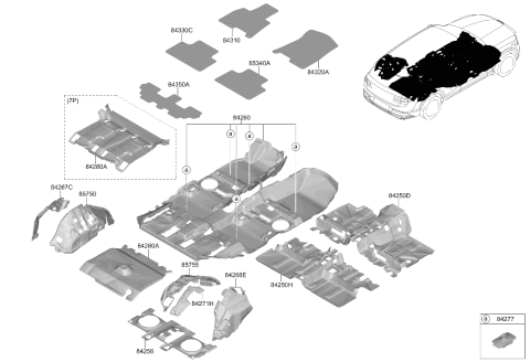 2025 Hyundai Genesis GV80 Car Mat Hook Diagram for 842H1-R0000-NNB