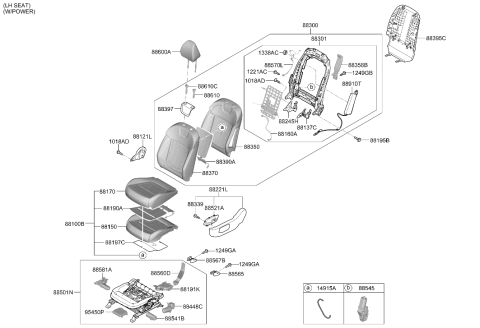 2026 Hyundai Santa Cruz Front Back Covering Assembly Left Hand Diagram for 88360-CW020-WHL