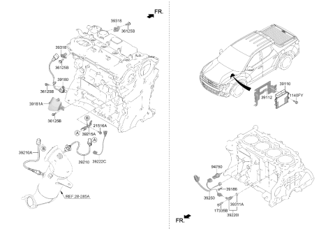 2026 Hyundai Santa Cruz Electronic Control Unit Diagram for 39104-2S481