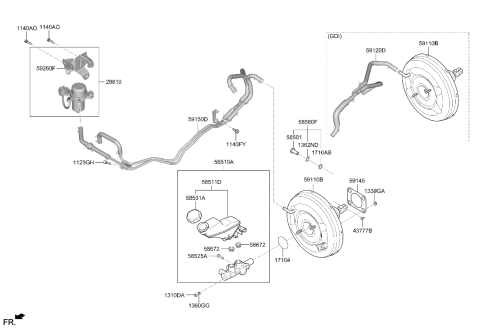 2026 Hyundai Santa Cruz Brake Booster Assembly Diagram for 59110-R5500
